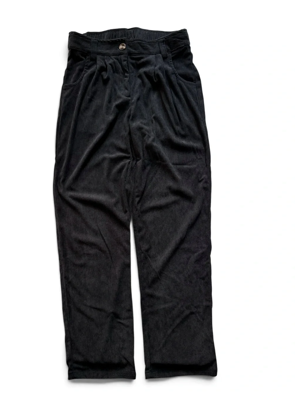 Halara Black Zipper Pocket Corduroy Casual Pants size S Tall Small Tall NEW